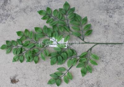 Simulation plant fake tree leaves bean curd leaves 3 fork broccoli leaves leaves shooting background works wholesale