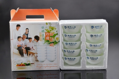 10 head (hand-held Jiahe insurance) White Jade Porcelain Set Bowl
