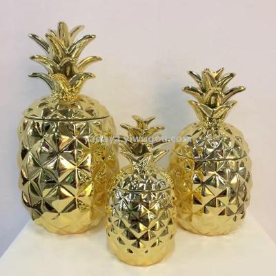 Pineapple fruit home decorations candy cans jewelry boxes ceramic crafts ornaments vases