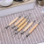 Long pole wooden children pottery clay clay plastic tools large clay tools clay trowel 6 pieces set