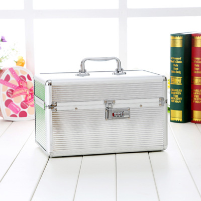 Portable multi-layer aluminum alloy cosmetic case cosmetics box