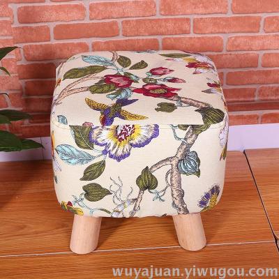 Club Levin creative version of the fabric sofa four legs small square stool