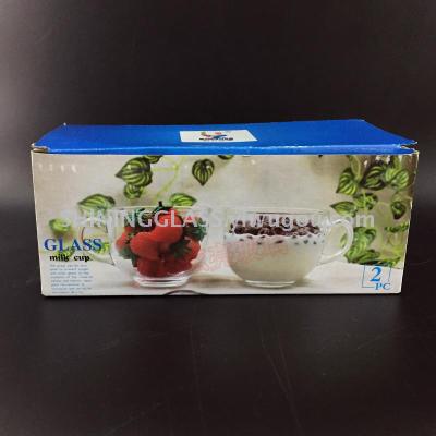 Glass with handle glass mug milk glass ZB114 2 PCS BOX 