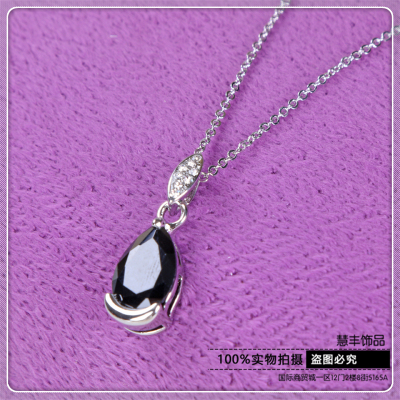 jewelry manufacturers direct drip shaped black diamond necklace earrings set