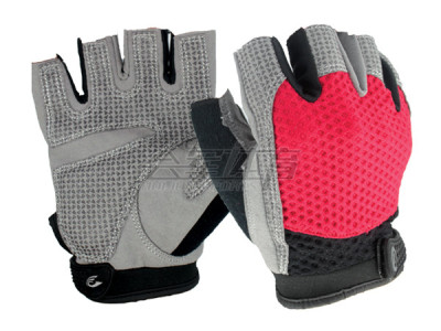 HJ-C1008 mesh microfiber four fingers leather gloves