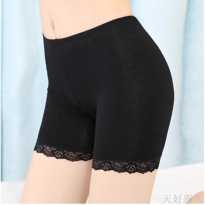 Lady ice thread lace leggings thin section three shorts pants insurance pants anti-light safety pants