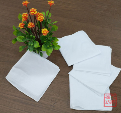 Women's 60S Cotton Embroidered Handkerchief 28cm White Background Lace Edge Pocket Square Square Scarf Multi-Flower Customizable
