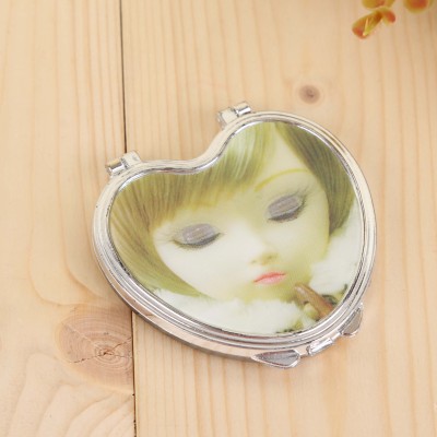 Korean fashion sweet and lovely mini cartoon small mirror portable makeup mirror creative round portable beauty