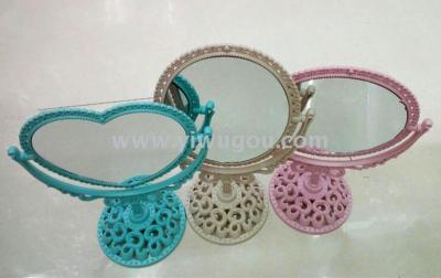 The new double sided desktop makeup mirror High two-sided desktop lace desktop gifts cosmetic mirror lens