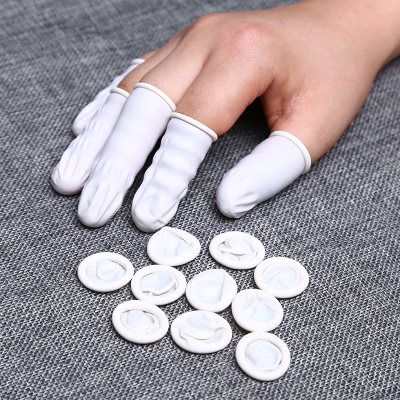Disposable white powder free industrial latex finger cover waterproof anti-slip latex finger cover