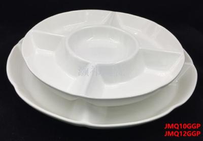 Wholesale pure white ceramic plate shop after the kitchen creative assorted dessert plate round plate candy plate