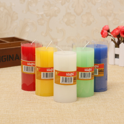 Smokeless and tasteless color cylindrical candles wedding candles European candles 5 * 10