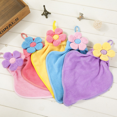 Sun flower towel coral cashmere absorbent towel super absorbent hanging children towel towel towel