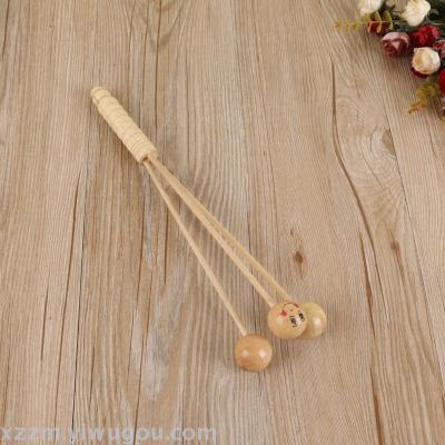 Factory Wooden Massage Hammer Three-Ball Hammer Wooden Hammer Body Massage Hammer Massage Hammer Hammer Shape