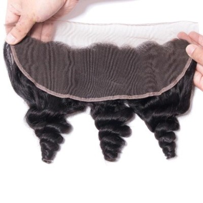 Europe and the United States selling 13x4 real hair piece lace fake hair piece can be hot dye