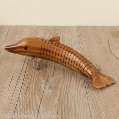 Factory Wooden Dolphin Swing Dolphin Toy Golden Dolphin Full Body Swing