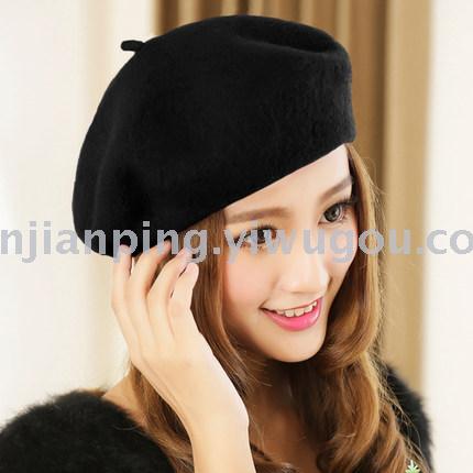 现货带调节功能新款全羊毛立体蘑菇贝雷帽南瓜帽亲子帽