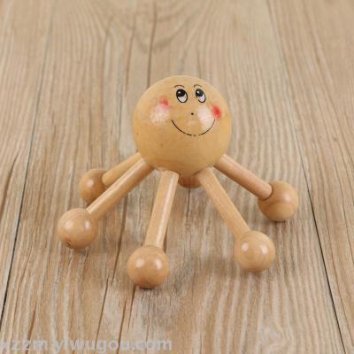 Manufacturer Six Feet Smiling Face Massager Head Massager Wooden Knee Massager