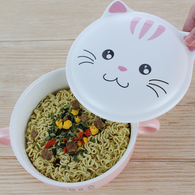 ceramics noodle bowl. lovely cat bowl with handle....