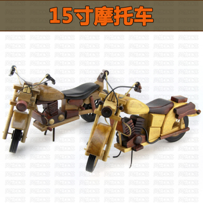 Travel Crafts Wooden retro car model Decoration 15 inch motorcycle creative gifts children toys wholesale