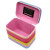 Korean version of the striped cosmetics box large and small three pieces of cosmetic box box colorful stripes
