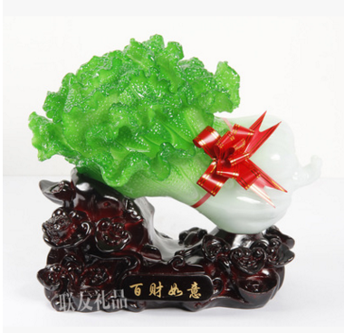 Factory direct shot wholesale resin imitation jade cabbage home decoration opening gift sitting room TV cabinet