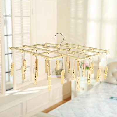 Creative Multi-Functional Bamboo Laundry Rack Folding Drying Rack Socks Rack Household Daily Necessities Hanger Wholesale