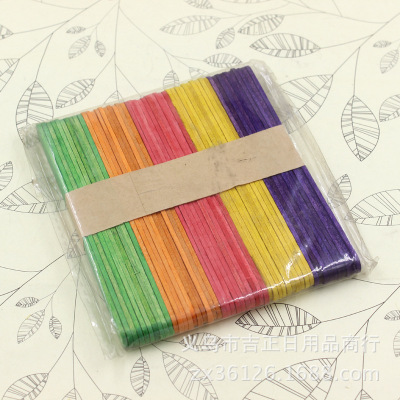 Factory Direct Sales Color Ice Cream Stick Production and Processing Various Specifications Popsicle Sticks DIY Crafts