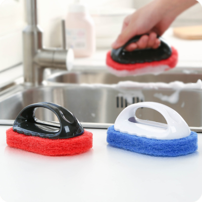 Handle decontamination sponge hard bottom cleaning brush, bath brush floor tile wipe