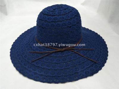 Han version sweet wind hat quality lace hat with a sunshade hat lovely bow tie hat