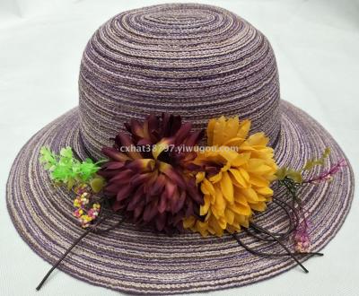 New mixed color braided hat flower fisherman hat quality beach hat