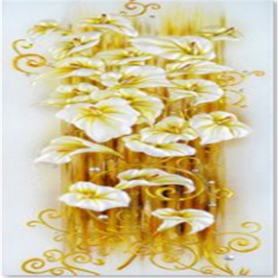 Aureate horn flower foreign trade diy cross - embroidered diamond dipped in diamond decorative painting.
