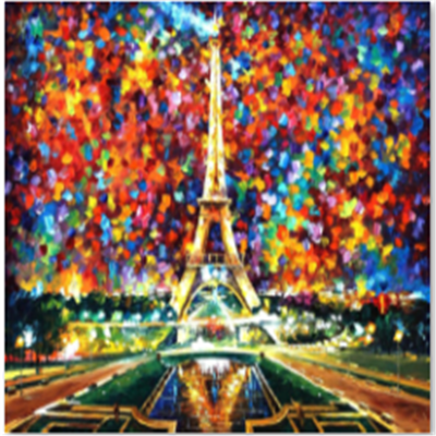 The Eiffel Tower small board diy cross - embroidered diamond painting.