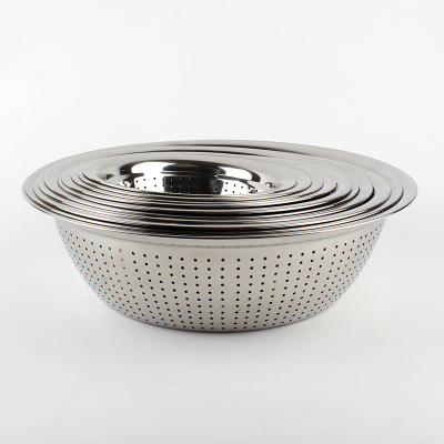 Stainless steel dish with multi-purpose rice sieve 1.0 wide-side multi-purpose rice sieve drain basin rice washing