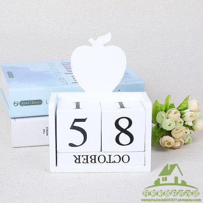 Creative Wooden Calendar Shooting Props Living Room Home Crafts Furnishings Ornaments
