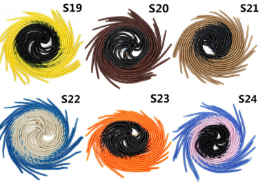 Manufacturer direct dyeing two color substitutes black wig chemical fiber hollow braid
