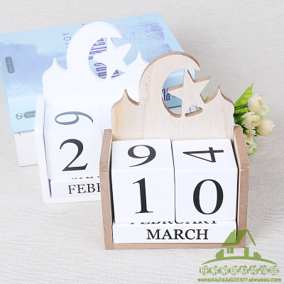 Calendar card Decoration creative office home decorations solid wood crafts