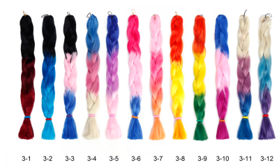 Manufacturers direct African dirty braid high temperature silk chemical fiber braid 100g tricolor black wig