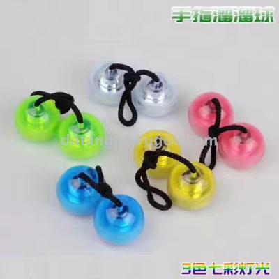 Decompression yo-yo LED light finger yo ball YOYO ball toys wave beads