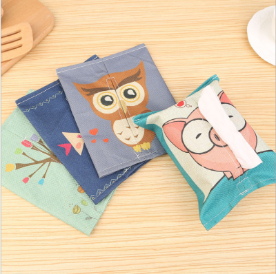 Cloth Cotton and Linen Cartoon Animal Tissue Drawing Paper Bag Drawing Paper Box