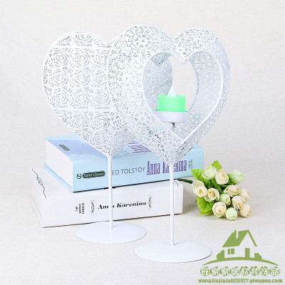 European-style hollow candlestick home furnishings creative wedding iron crafts Decoration candles