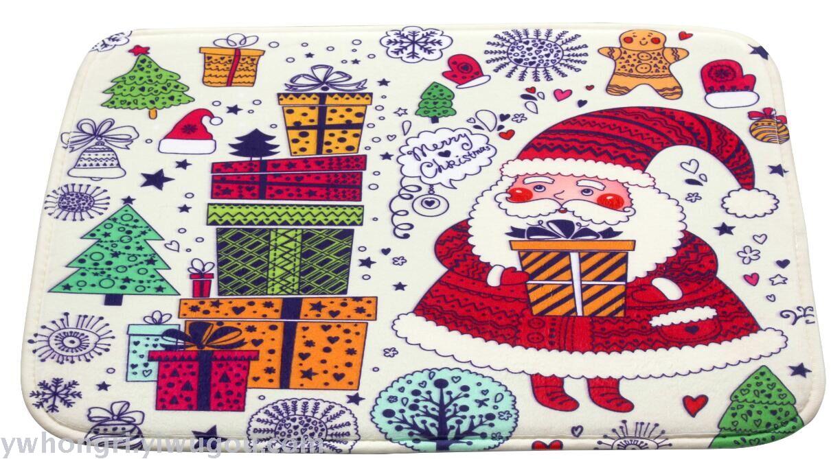 flannel christmas mat soft and comfortable suitable for doorway bedroom， etc.