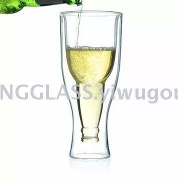 Creative Borosilicate  glass double wall glass of  fish design glass heat-resisting  glass wine glass  beer design glass 