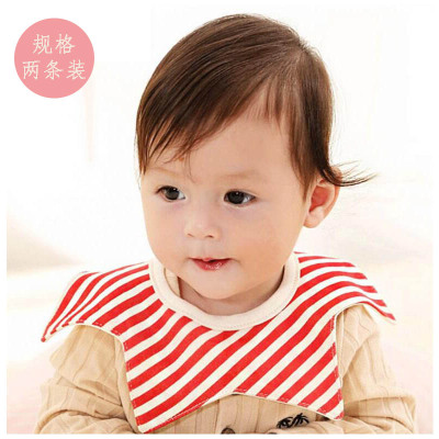 Two cotton 360 - degree rotatable four-layer flower baby bib