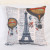 The Paris iron tower jacquard pillow cafe retro pillow personality fashion cushion.