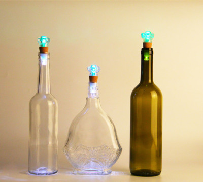 Colorful diamond bottle stopper lights LED lights charge cork usb wine cap lights bottle luminous night light