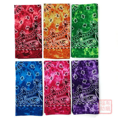 Bandana Pure Cotton Paisley Tie-Dyed Scarf Fashion Hip Hop Sports All-Match Square Handkerchief