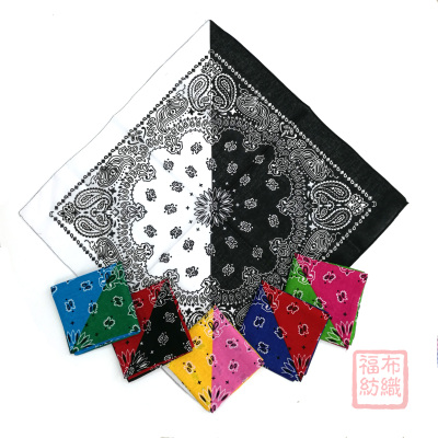 BANDANA Pure Cotton Contrast-Color Double-Sided Scarf Sports Hip-Hop Street Outdoor Square Scarf Can Be Customized