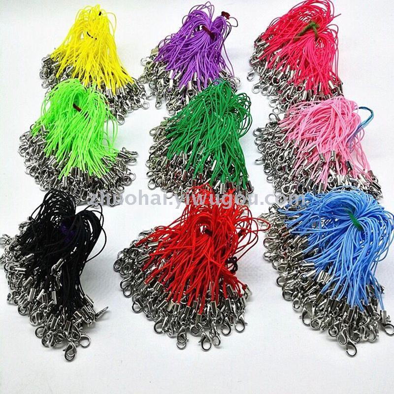 龙虾扣手机绳 黑色红色粉色 diy手工短玩具挂绳吊绳