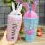 Factory Direct Sales Rabbit Ears Cold Drink Creative Frost Water Bottle Fashion Double Food Grade Plastic Ice Cup Cup